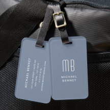 Moderne Stofblauw Monogram