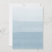 Moderne Stofblauwe Aquarel Bruiloft Kaart (Achterkant)