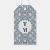 Moderne Stofblauwe Art Deco Trouwcadeautags Cadeaulabel (Achterkant)