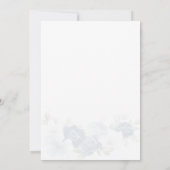 Moderne Stofblauwe Bloemige Bruiloftsborrel Kaart (Achterkant)
