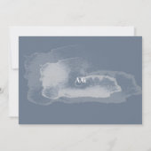Moderne Stofblauwe Calligrafie Foto QR Code Save The Date (Achterkant)