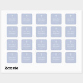 Moderne Stofblauwe Doop Vierkante Sticker (Vel)