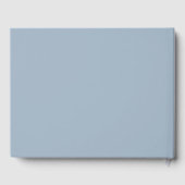 Moderne Stofblauwe Gouden Trouw Gastenboek (Achterkant)