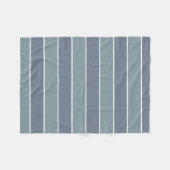 Moderne Stofblauwe Groen Gestreepte Fleece Deken (Voorkant (Horizontaal))