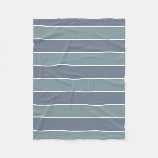 Moderne Stofblauwe Groen Gestreepte Fleece Deken (Voorkant)