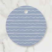 Moderne Stofblauwe Kuststrandfeest Verjaardag Bedankjes Labels (Achterkant)