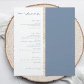 Moderne Stofblauwe Minimalistische Handgeschreven Menu