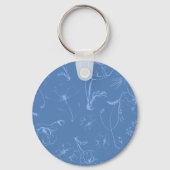 Moderne Stofblauwe Minimalistische Monogram Trouwg Sleutelhanger (Achterkant)