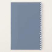 Moderne Stofblauwe Monogram Reis Notitieboek (Achterkant)