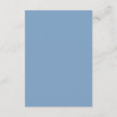 Moderne Stofblauwe Monogram Trouwdetails Informatiekaartje (Achterkant)