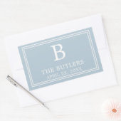 Moderne Stofblauwe Rechthoekige Sticker (Envelop)