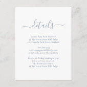 Moderne Stofblauwe Trouw Bijlagekaart Informatiekaartje (Voorkant)