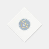 Moderne Stofblauwe Trouw Monogram Servetten (Hoek)
