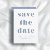 Moderne Stofblauwe Typografie Trouwdag Save The Date