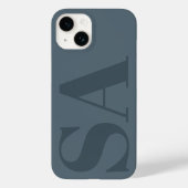 Moderne, stoffige blauw initiaal met weinig tijd Case-Mate iPhone case (Achterkant)
