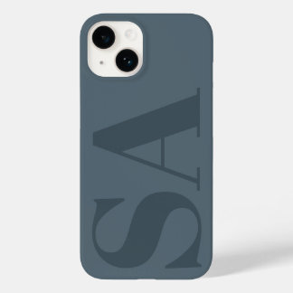Moderne, stoffige blauw initiaal met weinig tijd Case-Mate iPhone 14 hoesje
