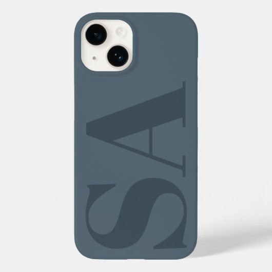 Moderne, stoffige blauw initiaal met weinig tijd Case-Mate iPhone case (Achterkant)