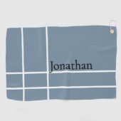 Moderne stoffige blauw zwart minimalistische aange golfhanddoek (Horizontaal)