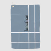 Moderne stoffige blauw zwart minimalistische aange golfhanddoek (Voorkant)