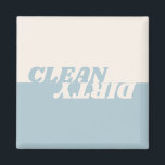 Moderne, stoffige blauwe beige schone vuile vaatwa magneet<br><div class="desc">Modern minimalistisch stoffig blauw beige schoon vuil</div>