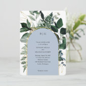 Moderne stoffige blauwe botanische tuin trendy tro kaart (Staand voorkant)