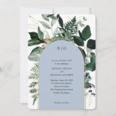 Moderne stoffige blauwe botanische tuin trendy tro kaart (Voorkant)