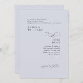 Moderne stoffige blauwe bruid ouders bruiloft uitn kaart (Voorkant / Achterkant)