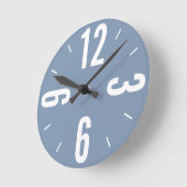 Moderne, stoffige blauwe en witte grote aantallen  ronde klok (Hoek)