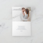 Moderne stoffige blauwe foto Passen getrouwd dank  Bedankkaart (Binnen)