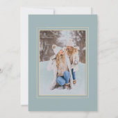 Moderne stoffige blauwe gouden blad foto lijst (Achterkant)