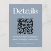 Moderne Stoffige Blauwe Huwelijksdetails QR Code Informatiekaartje (Voorkant)