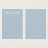 Moderne stoffige blauwe oorbel display kaart (Voorkant /achterkant)