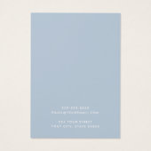 Moderne stoffige blauwe oorbel display kaart (Achterkant)