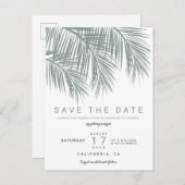 Moderne, stoffige blauwe palmboom, elegant behalve aankondigingskaart (Voorkant / Achterkant)