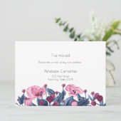 Moderne Stoffige Blauwe Roze Wildbloemen Ik heb ve Aankondiging (Staand voorkant)