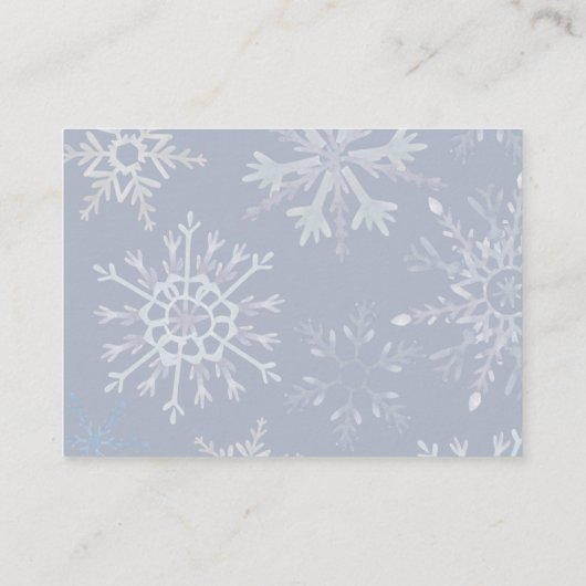 Moderne stoffige blauwe sneeuwvlok douche hoeveel  informatiekaartje (Achterkant)