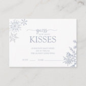 Moderne stoffige blauwe sneeuwvlok douche hoeveel  informatiekaartje (Voorkant)