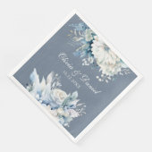 Moderne Stoffige Blauwe Wildbloemen Bruiloft Servet (Hoek)