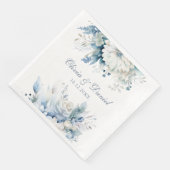 Moderne Stoffige Blauwe Wildbloemen Bruiloft Servet (Hoek)