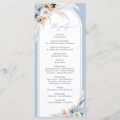 Moderne stoffige blauwe winterbloemen tropische bo programmakaart (Achterkant)