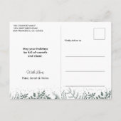 Moderne Stoffige Groene Kalligrafie Vrolijk Kerstf Briefkaart (Achterkant)