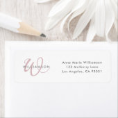 Moderne stoffige lila script monogram etiket (Insitu)