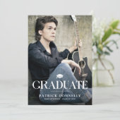 Moderne stoffige overlay foto Afstuderen Aankondiging (Staand voorkant)