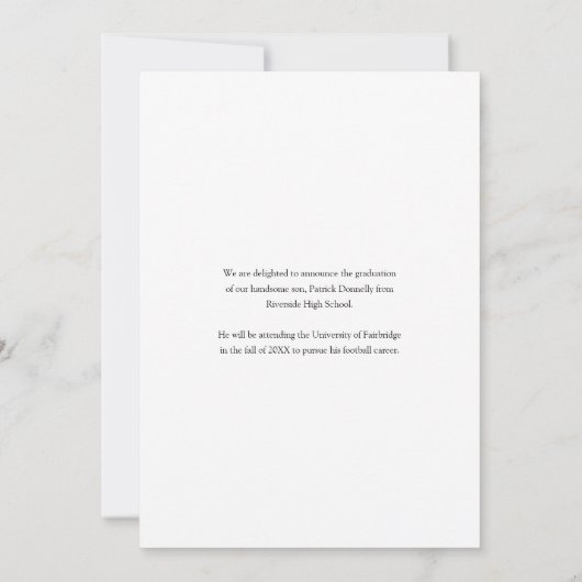 Moderne stoffige overlay foto Afstuderen Aankondiging (Achterkant)