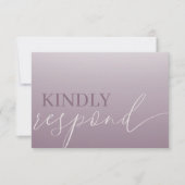 Moderne stoffige Paarse RSVP kalligrafie bruiloft (Voorkant)