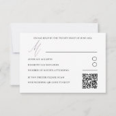 Moderne stoffige Paarse RSVP kalligrafie bruiloft (Achterkant)