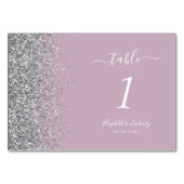 Moderne stoffige Paarse zilveren glitter edge brui Kaart (Voorkant)