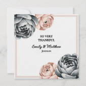 Moderne stoffige Roos designer bedankkaart
