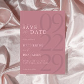 Moderne stoffige Roos minimalistische bruiloft Save The Date