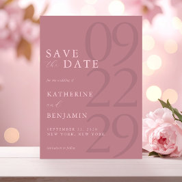 Moderne stoffige Roos minimalistische bruiloft Save The Date